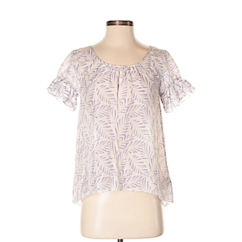 Maeve White And Purple Patterned Blouse